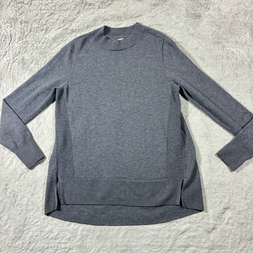 Duluth Trading Womens Washable Merino Wool Tunic Sweater Size XL Gray Luxury